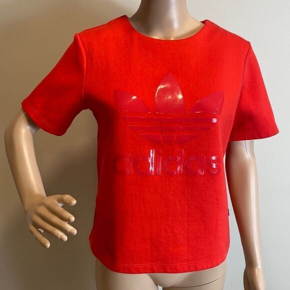 Adidas red logo short sleeves t-shirt size S - Picture 1 of 8